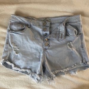Ripped and Frayed Jean Shorts